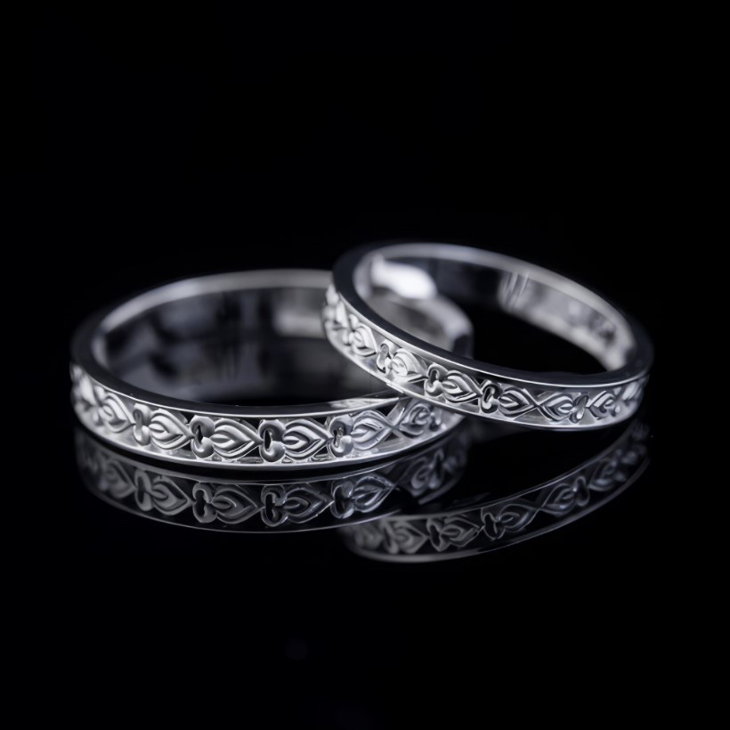 Nhẫn cặp vàng CV60 thiết kế độc đáo đậm nét cổ điển