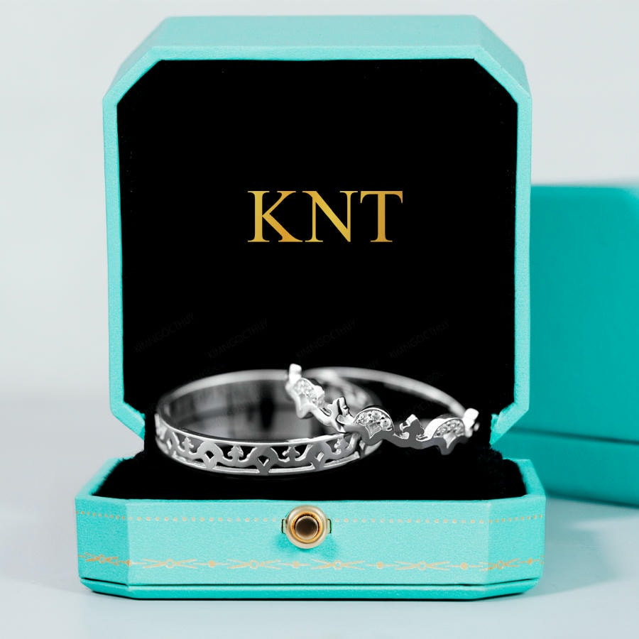 Nhẫn cặp vàng CV78 chất liệu vàng 10K hoa văn độc đáo