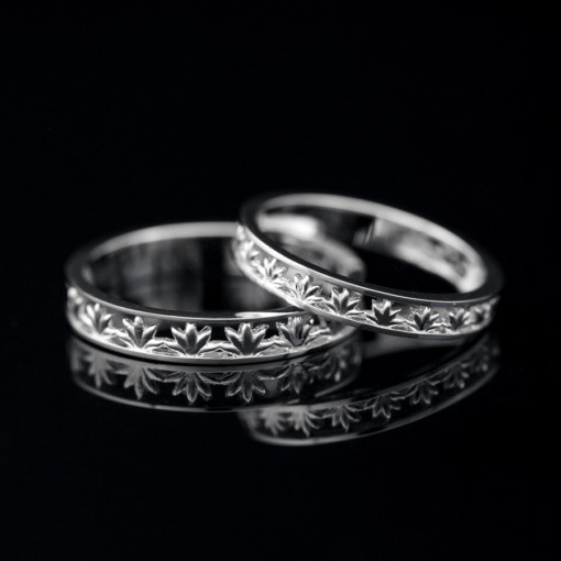 Nhẫn cặp vàng CV84 thiết kế mang hơi hướng hiện đại