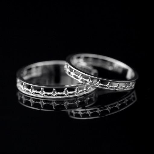 Nhẫn cặp vàng CV85 kết hợp giữa thiết kế cổ điển và hiện đại