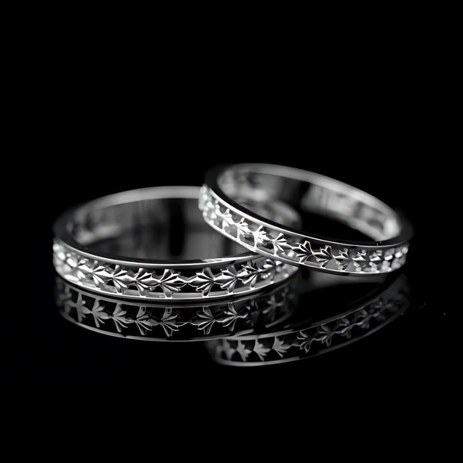 Nhẫn cặp vàng CV87 mang vẻ đẹp cá tính và sang trọng