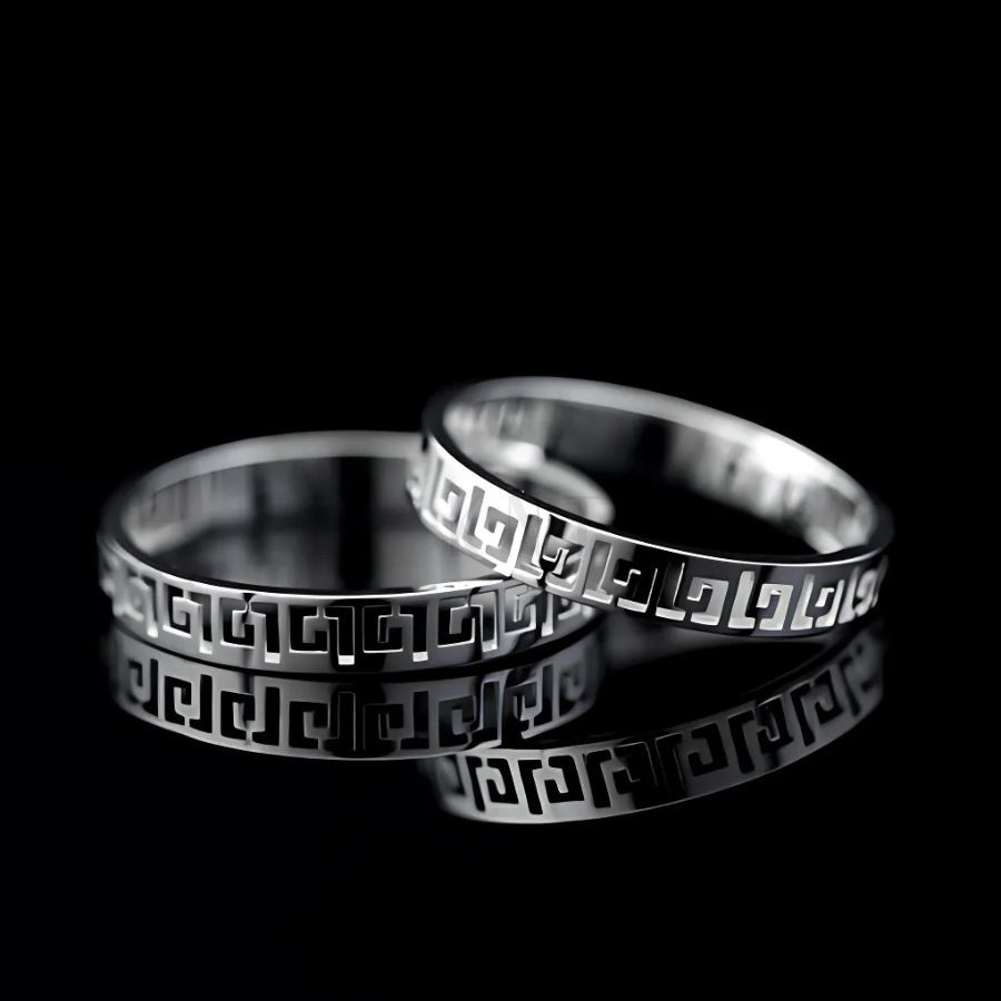 Nhẫn cặp vàng CV97 với hoa văn tinh tế, sang trọng