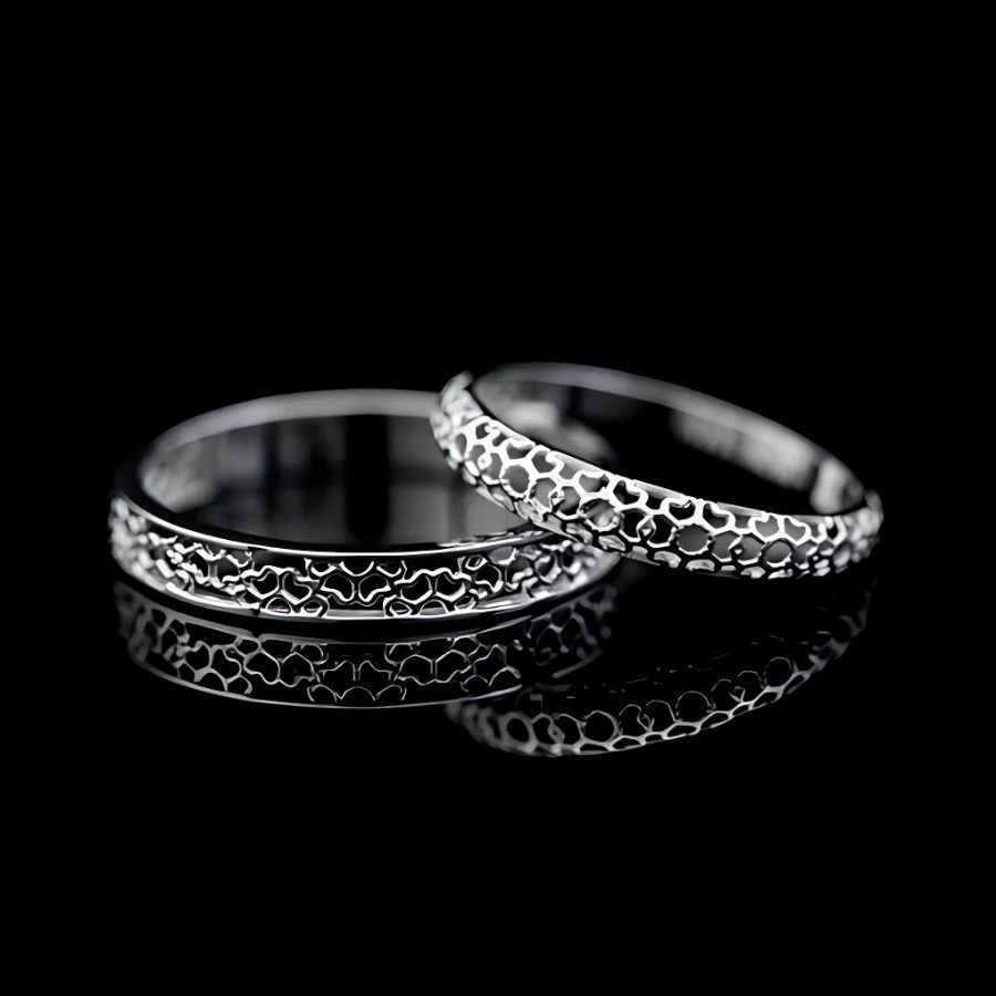 Nhẫn cặp vàng CV99 hoa văn độc đáo và nổi bật