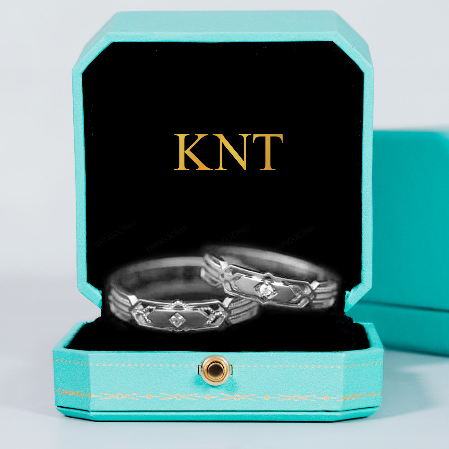 Nhẫn cưới S240 nhẫn nữ thiết kế tinh tế với đá tròn nhỏ