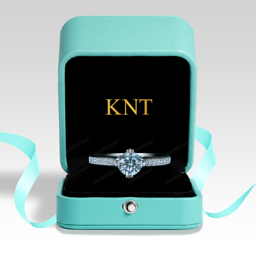 Nhẫn đính hôn R308 đá chủ lấp lánh, viền đá tấm sang trọng