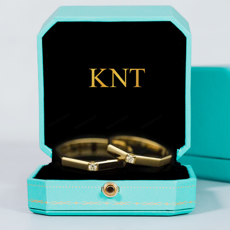 Nhẫn cưới H75 đính đá lấp lánh