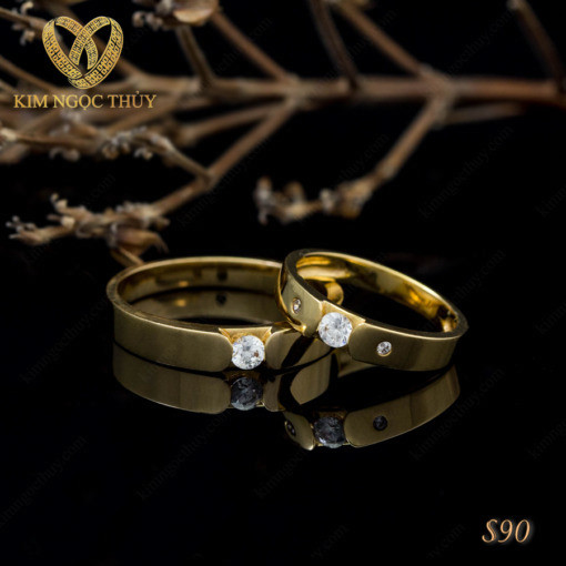 Nhẫn cưới S90 khắc tên miễn phí
