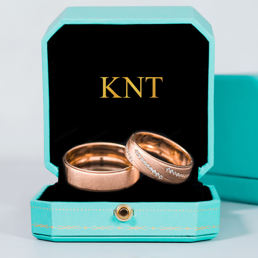 Nhẫn cưới F109 màu vàng hồng độc đáo và cá tính