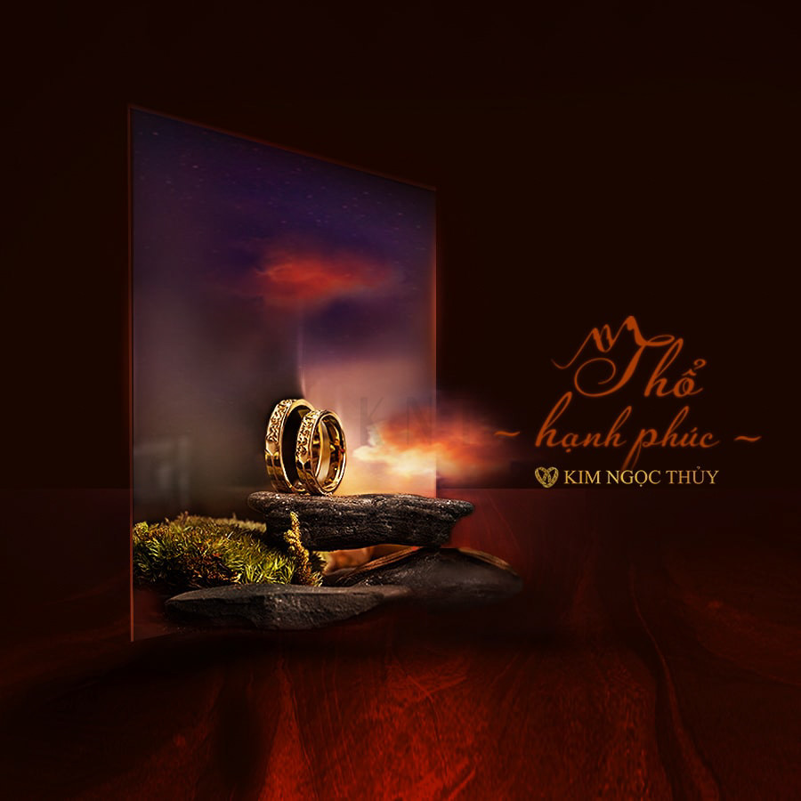 Nhẫn cưới Harmony A E859 chạm khắc hình ngựa nổi độc đáo