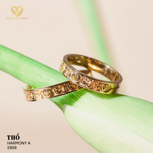 Nhẫn cưới Harmony A E859 đường nét chạm khắc tinh xảo