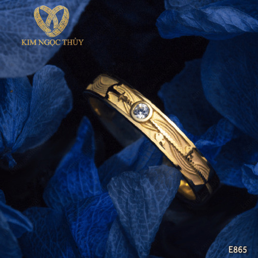 Nhẫn cưới Harmony A E865 đường nét chạm khắc tinh xảo