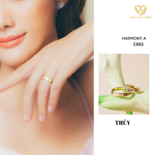 Nhẫn cưới Harmony A E865 nhẫn nữ đính đá sang trọng