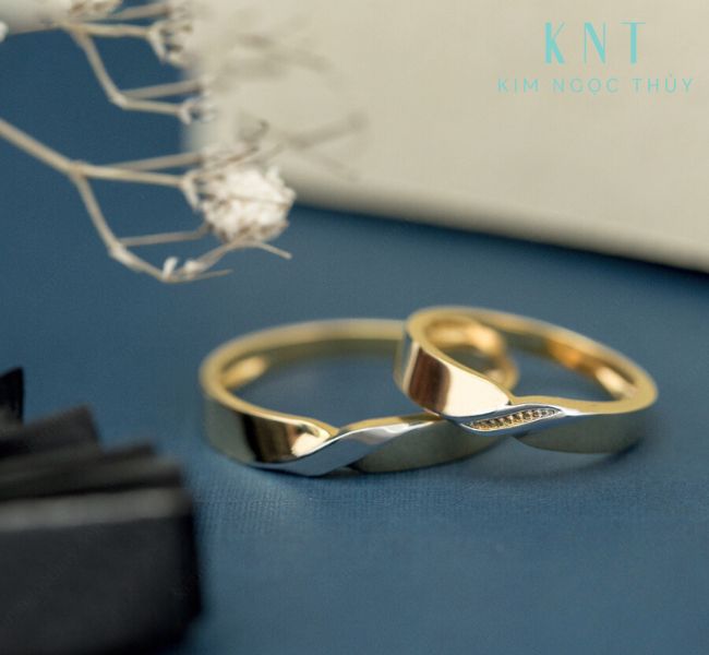 Nhẫn cưới vàng tây 10K cứng cáp, độ bền cao