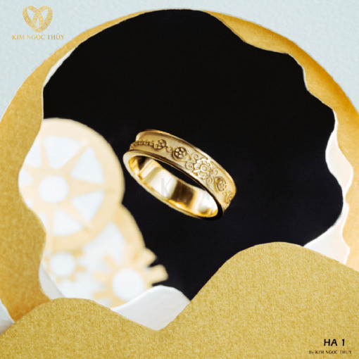 Nhẫn cưới Harmony E Blade HA1 + HAR1 chạm khắc tinh xảo