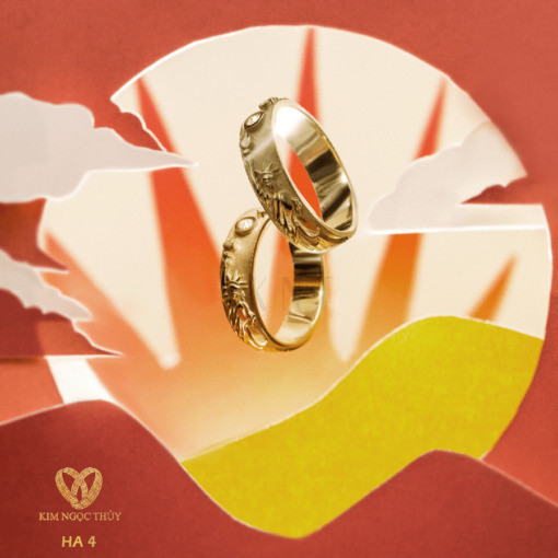 Nhẫn cưới Harmony E Flame HA4 + HAR4 thiết kế tinh tế và sang trọng