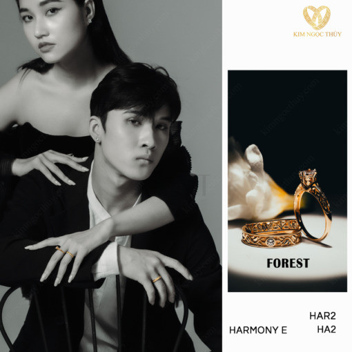 Nhẫn cưới Harmony E Forest HA2 + HAR2 thiết kế sang trọng và độc đáo