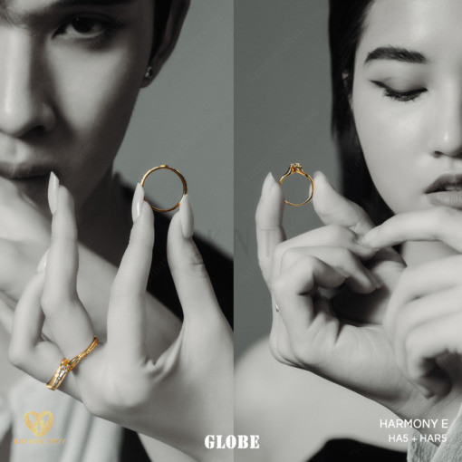 Nhẫn cưới Harmony E Globe HA5 + HAR5 phù hợp với đa dạng phong cách