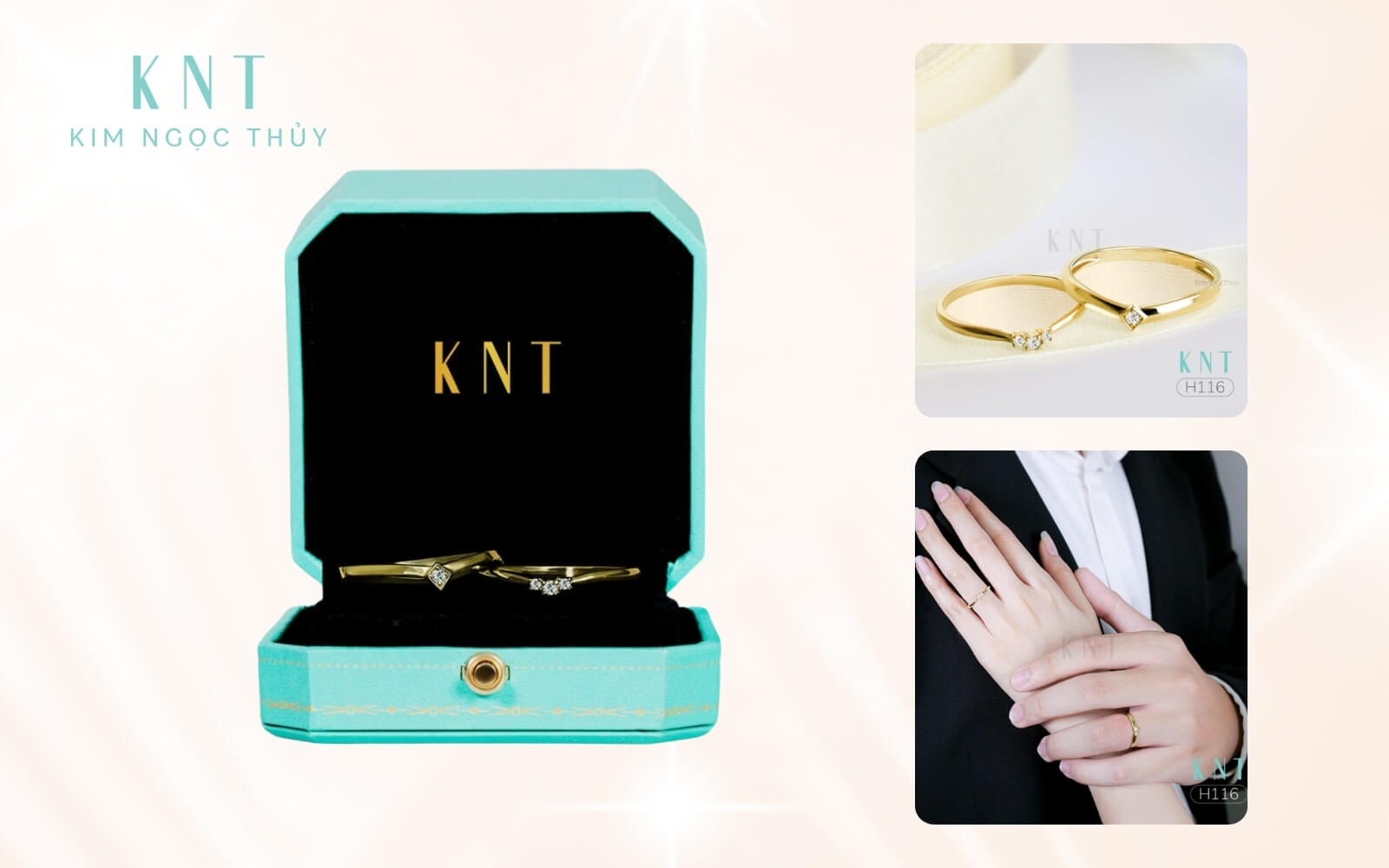 Nhẫn cưới đính đá thể hiện sự sang trọng, cá tính của các cặp đôi