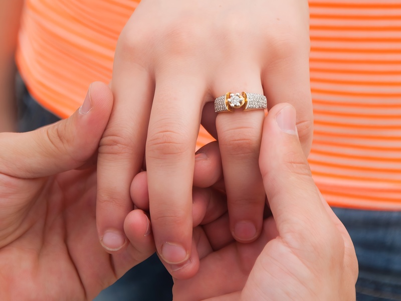 Nhẫn đính hôn được trao trong lúc cầu hôn