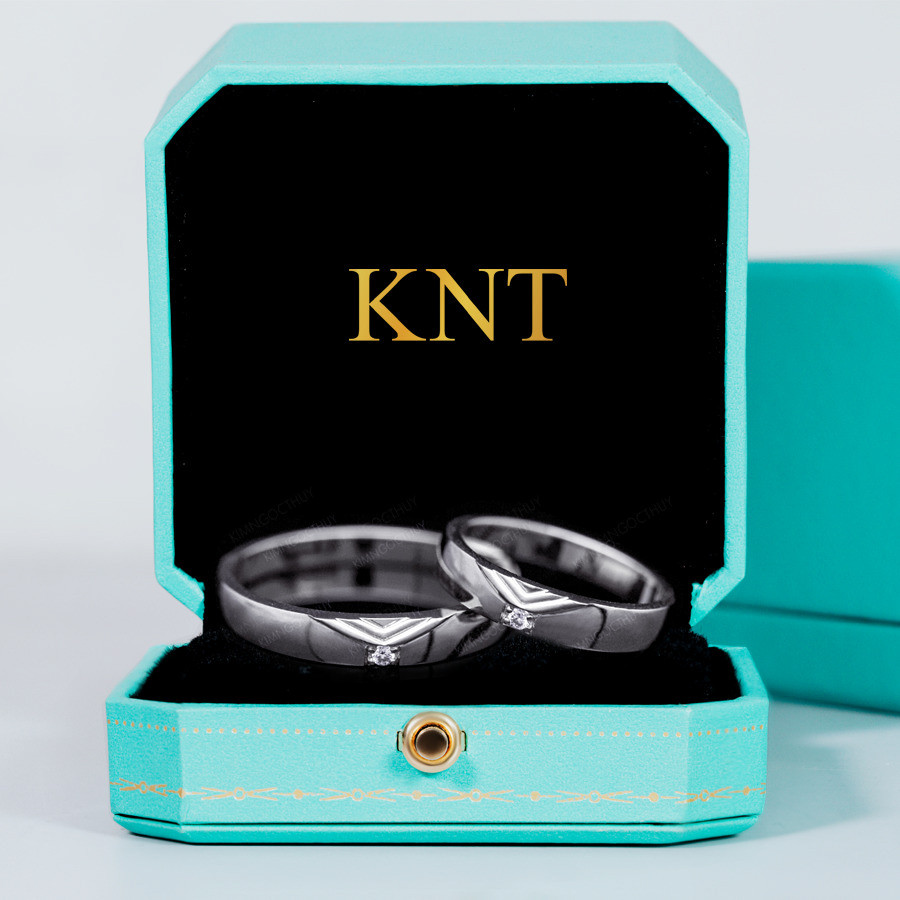 Nhẫn cưới S207 màu vàng trắng thanh lịch và tinh tế