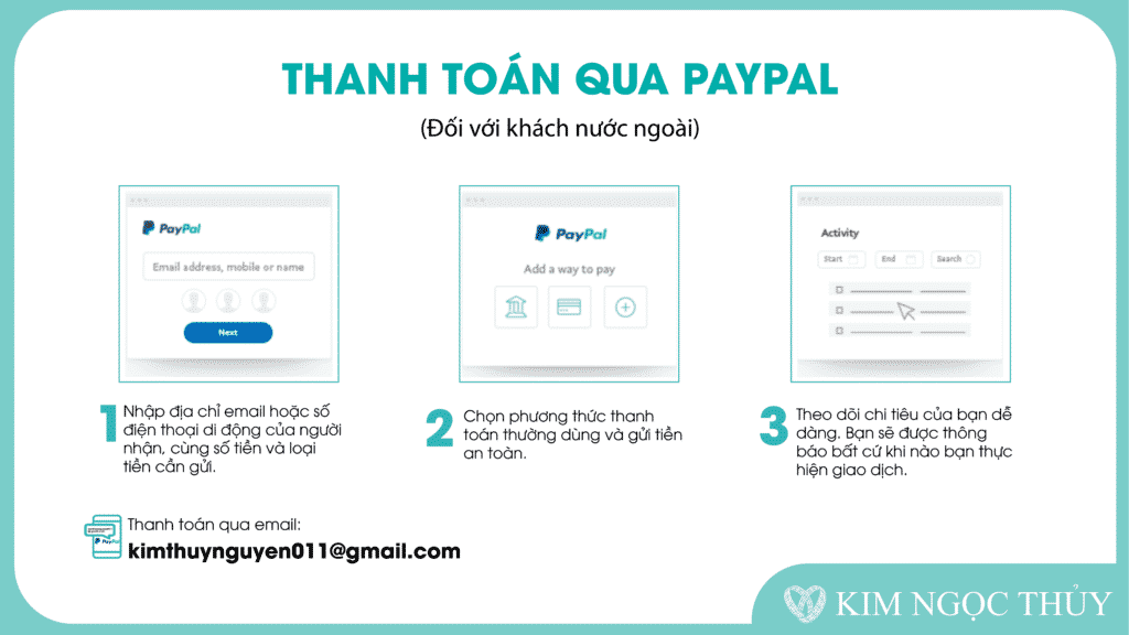 Thanh toán qua Paypal tại Kim Ngọc Thủy