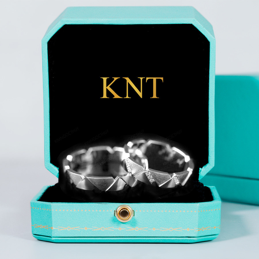 Nhẫn cưới H78 làm từ vàng 10K/4K/607/18K, thiết kế góc cạnh phá cách