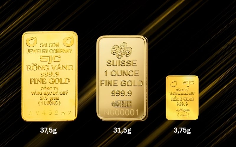 1 lượng vàng tương đương với 37.5 gam