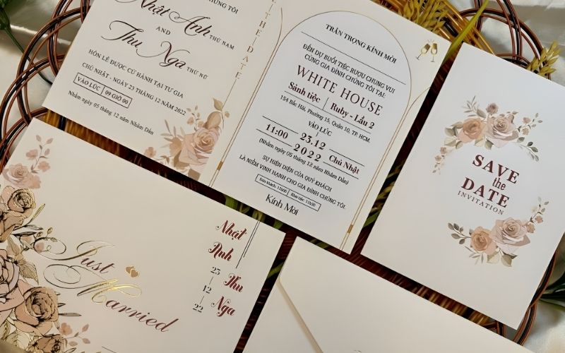 Tờ lịch được đánh dấu ngày gửi thiệp cưới.