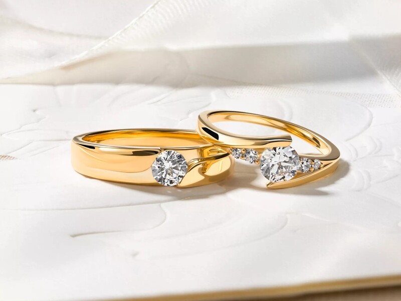 Cặp nhẫn cưới vàng 24K thể hiện giá trị tích trữ bền vững