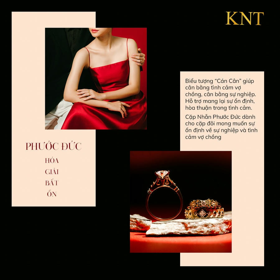 Nhẫn cưới Phước Đức: Cầu chúc phúc đức, viên mãn cho đôi lứa