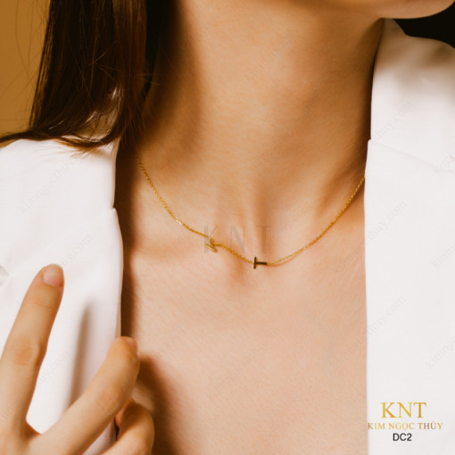 Dây chuyền Just For U DC2: Thiết kế theo tên riêng, thể hiện cá tính. Trang sức vàng, 4 phong cách độc đáo