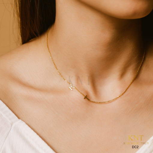 Dây chuyền Just For U DC2: Thiết kế theo tên, chất liệu vàng cao cấp