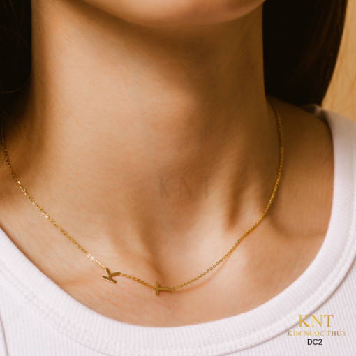 Dây chuyền Just For U DC2: Thiết kế theo tên, chất liệu vàng cao cấp