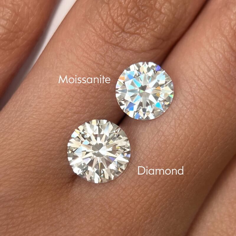 Cận cảnh Moissanite và Kim Cương