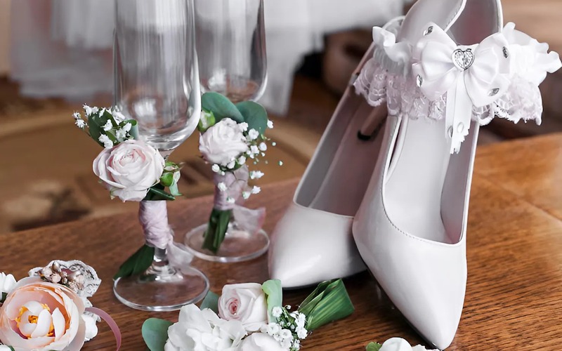 Cận cảnh đôi giày cao gót Stilettos lấp lánh