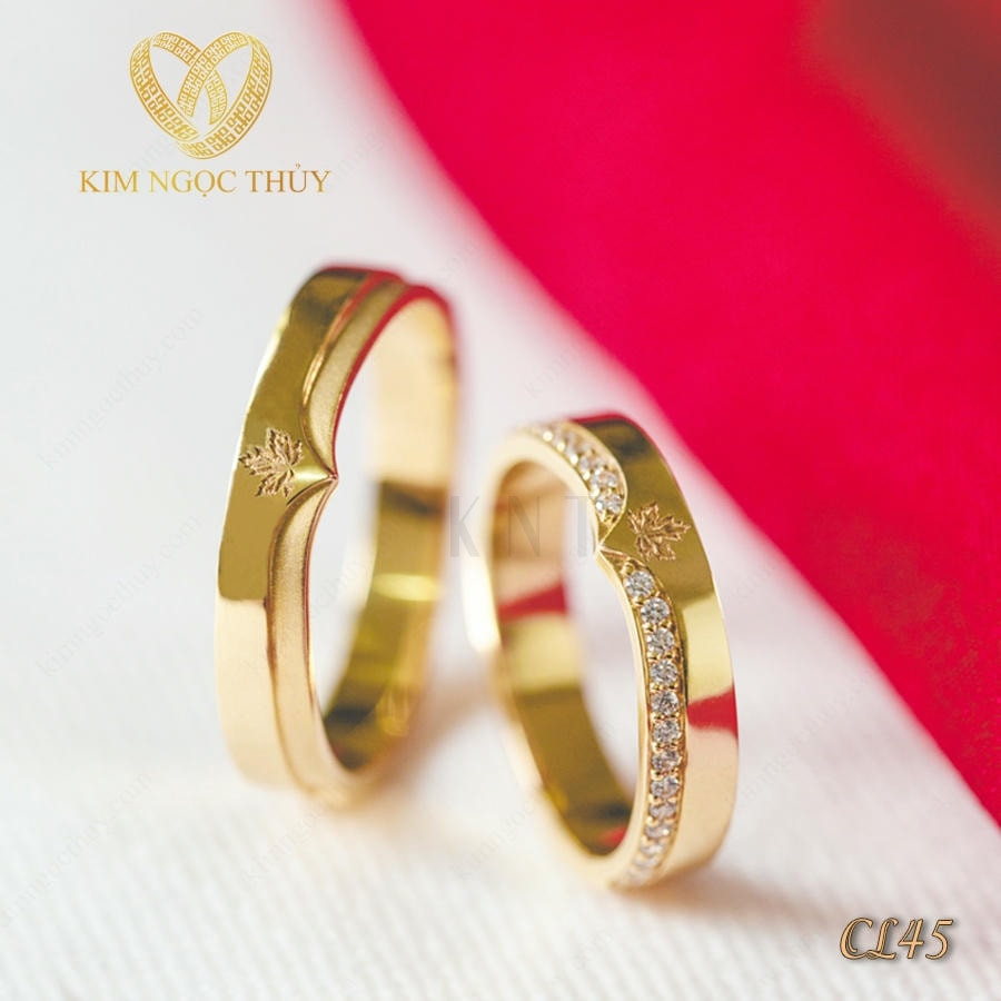 Nhẫn cưới Collab Canada CL45 Kim Ngọc Thủy: Thiết kế lá phong, chất liệu vàng cao cấp