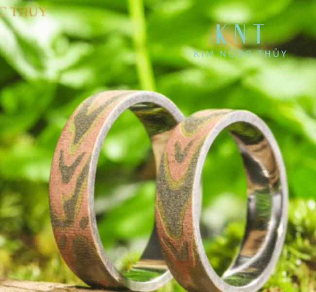 Nhẫn cưới đa sắc ấn tượng