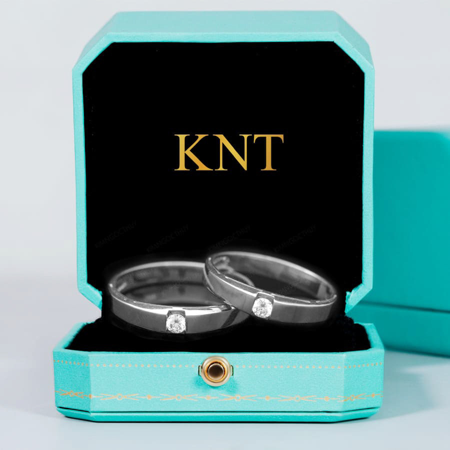 Nhẫn cưới E13 đính đá độc đáo và lấp lánh