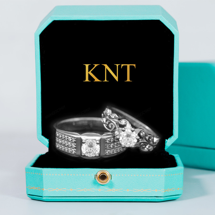 Nhẫn cưới F107 màu vàng trắng thanh lịch