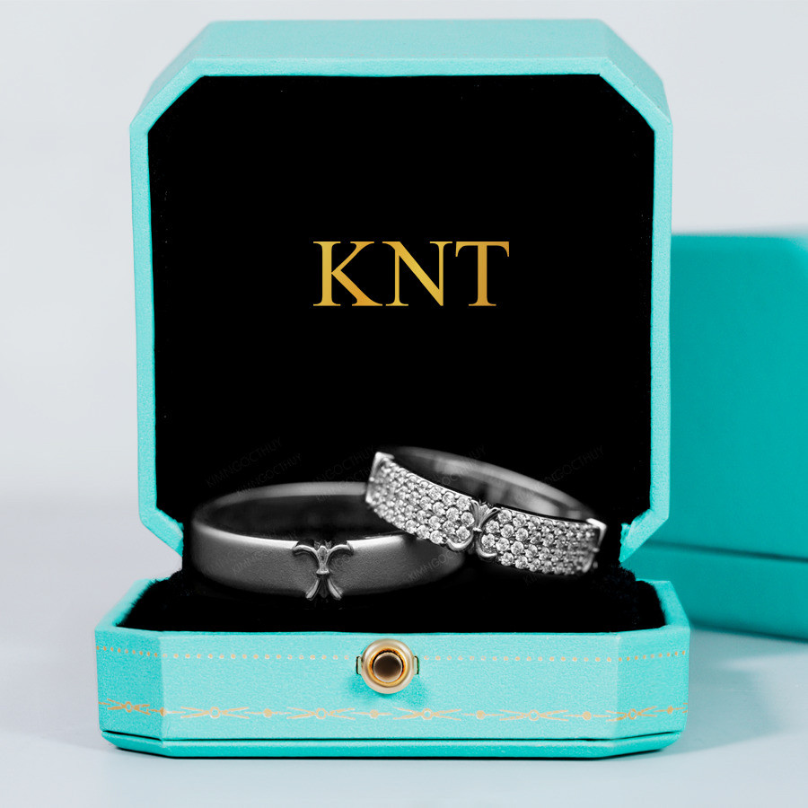 Nhẫn cưới J72 màu vàng trắng thanh lịch