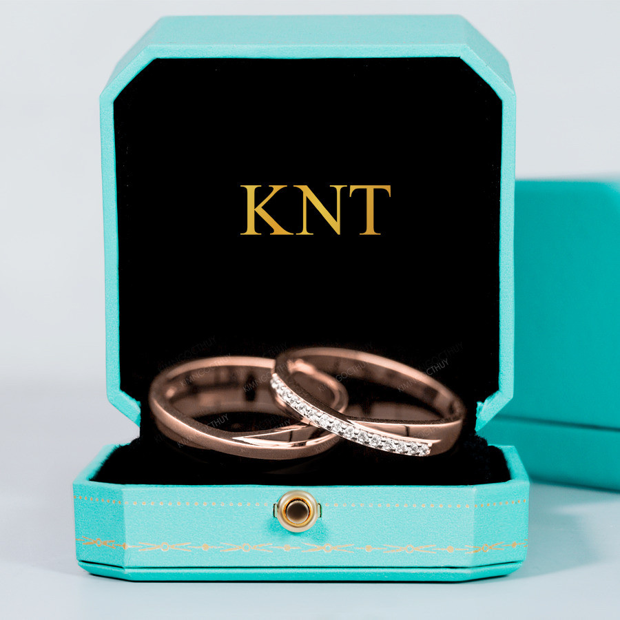 Nhẫn cưới S78 màu vàng hồng độc đáo