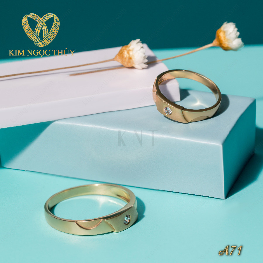 Nhẫn cưới A71 có kiểu dáng đơn giản và phá cách