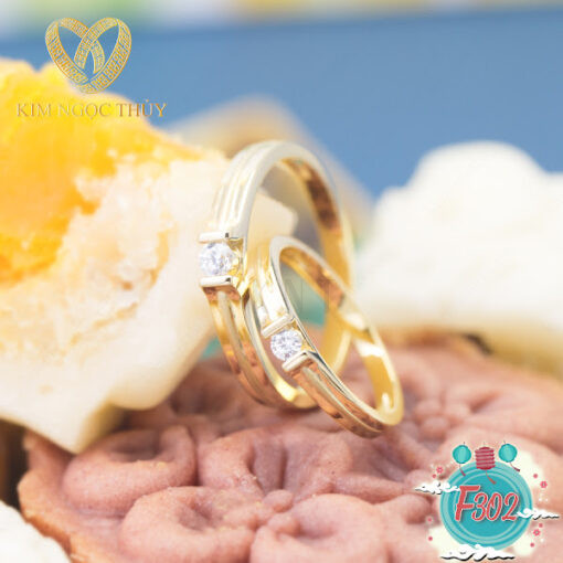 Nhẫn cưới F302 chất liệu vàng 10K/14K/607/18K