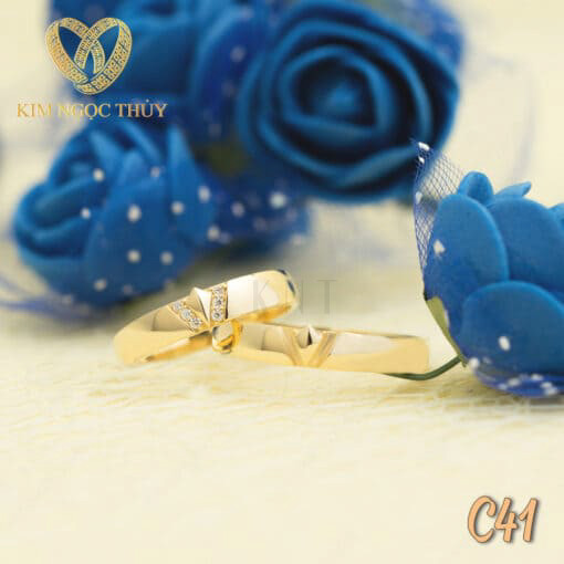 Nhẫn cưới C41 có thể khắc tên theo sở thích