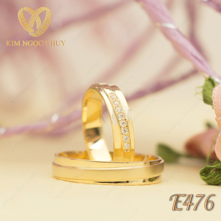 Nhẫn cưới E476 chất liệu vàng cao cấp