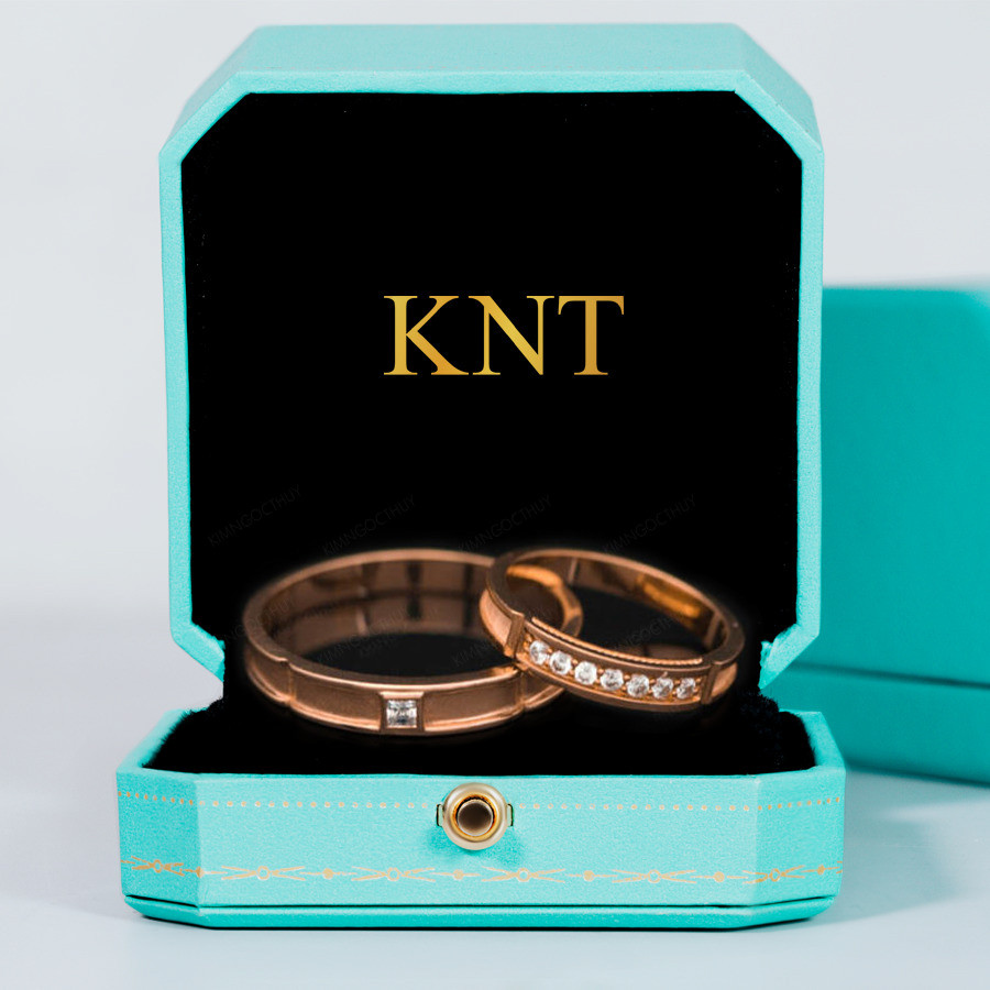 Nhẫn cưới E610 màu vàng hồng