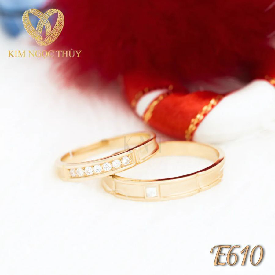 Nhẫn cưới E610 toát lên vẻ sang trọng và hiện đại cho cặp đôi
