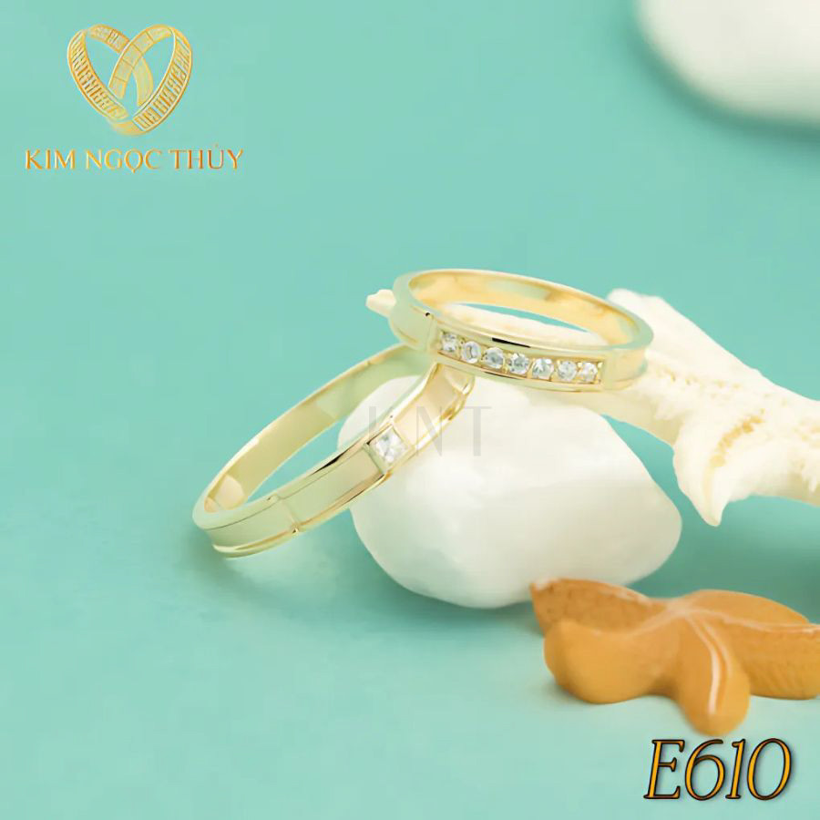 Nhẫn cưới E610 thiết kế bản nhẫn nhỏ thanh lịch