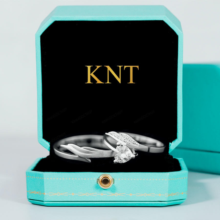 Nhẫn cặp vàng CV21 thiết kế kiều diễm, sang trọng từ vàng 10K