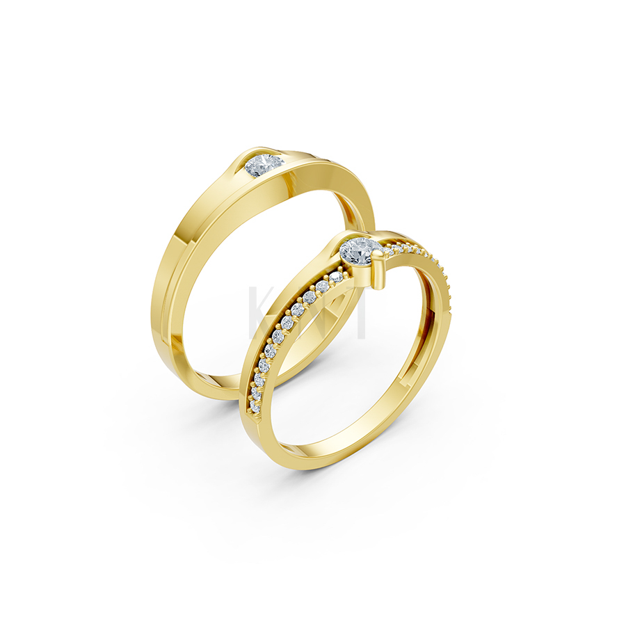 Nhẫn cặp vàng CV214 chất vàng 10K, thiết kế cách điệu, tinh tế